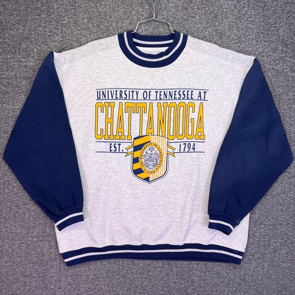 Gear For Sports Other - Gear Sweatshirt Unisex Large Grey Navy UTC Chattanooga Collegiate Vintage Retro